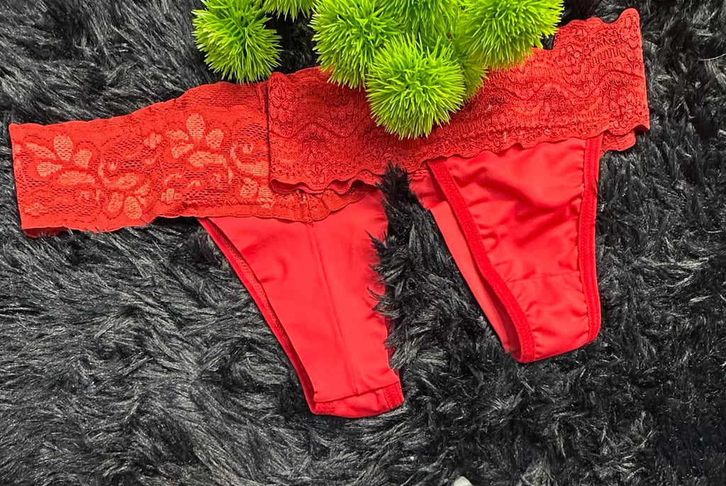 Tanga en Dentelle Tissu Double